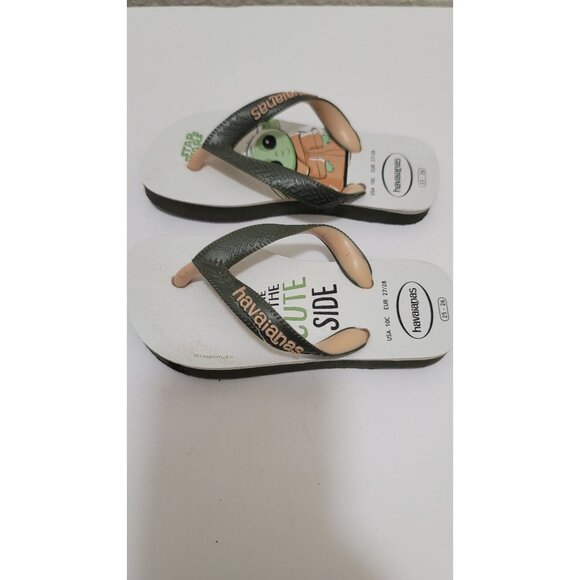 Star Wars Baby Yoda Havaianas Kids Flip Flops Size 10C Green/Beige - Picture 3 of 8